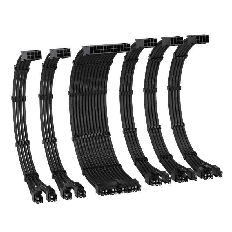 EZDIY-FAB PC電源延長スリーブケーブル 16AWG 電源延長ケーブル PSU 延長ケーブル 6本 & 30CM 3本の8ピンGPU延長ケーブル 2本の8ピンCPU延長ケーブル 1本の24ピンATX電源延長スリーブケーブル 柔軟で
