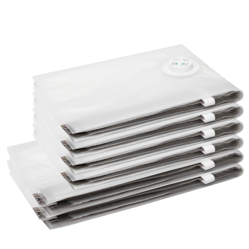 YOYEP 真空圧縮袋 衣類・寝具圧縮袋 キュービック真空袋 寝具収納袋 大容量 防塵・防湿 省スペース 再利用可能 スーツケース用 引越しシーズン 衣類 旅行 出張用 (大2枚 中4枚 透明)