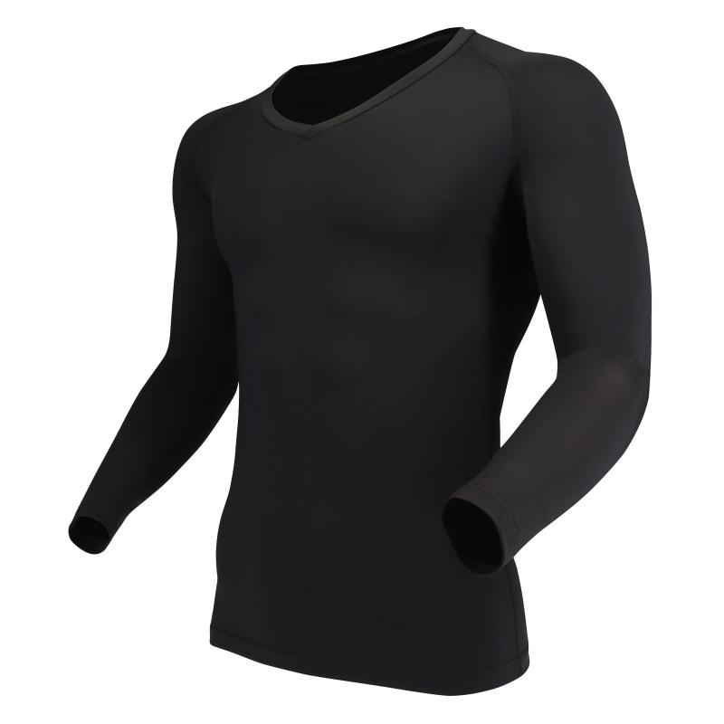 [おたふく手袋] 夏用インナー 長袖Vネック[接触冷感 吸汗速乾 スピード消臭 UVカット コンプレッション メンズ] JW-639