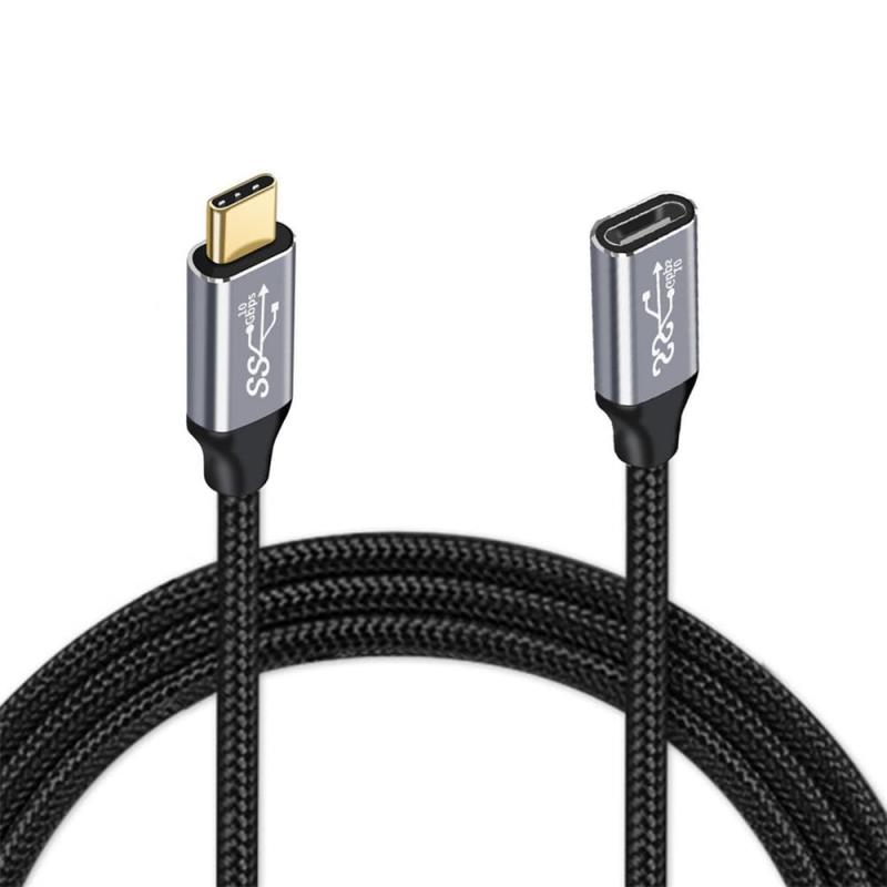 NFHK USB-C USB 3.1 Type-Cオス-メス延長データケーブル10Gbps 100W ラップトップ電話用スリーブ付き 20-300CM