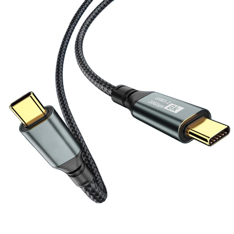 USB-C & USB-C ケーブル Type C ケーブル USB3.2 Gen2(20Gbps) PD対応 100W急速充電 8K/60Hz映像出力 ナイロン編み MacBook、Pad、Surface、Xperia、Galaxy、Pixel
