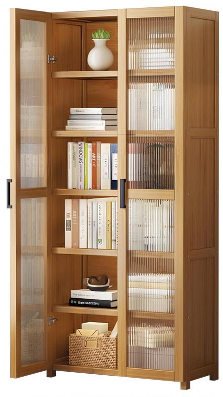 TUIYIDUO 本棚 ブックシェルフ 6段 大容量 長さ60cm×幅31cm×高さ190cm 竹製 コミックラック 棚板可動 2..