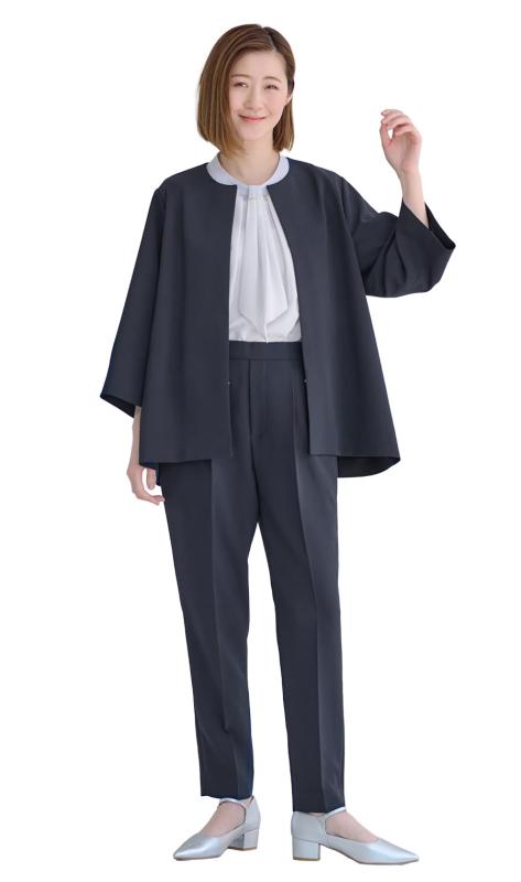 洋服の青山(ヨウフクノアオヤマ) スーツパンツセットスーツ 洗える レディース セットアップ 2点セット ウエストゴム セレモニー 着瘦せ おしゃれ フォーマル 通勤 入学式 卒業式 面接 通年