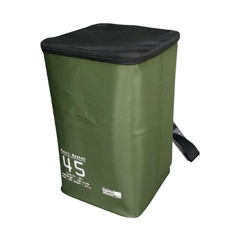 スロウワー(SLOWER) マルチバスケット バッグ 防水 肩掛け 大OLIVE グリーン 35L( 折りたたみ で アウトドア ランドリーバッグ ゴミ箱 ..