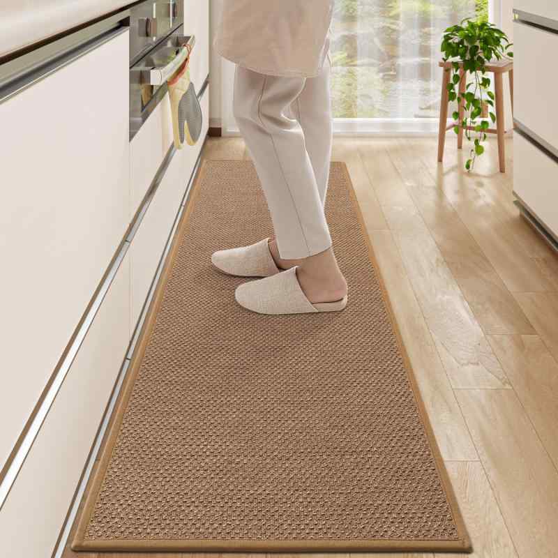 DEXI キッチンマット ロング 高吸水力 滑り止め 洗える シンプル おしゃれ 無地 台所マット お手入れ簡..