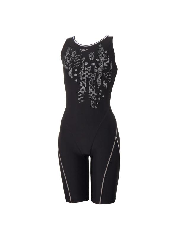 Speedo(スピード) 【フィットネス用】レディース Crash Dot Loosen Kneeskin クラッシュドットルースンニースキン ニースキン／オールインワン水着 SFW12563 4分丈 はっ水 ゆったり