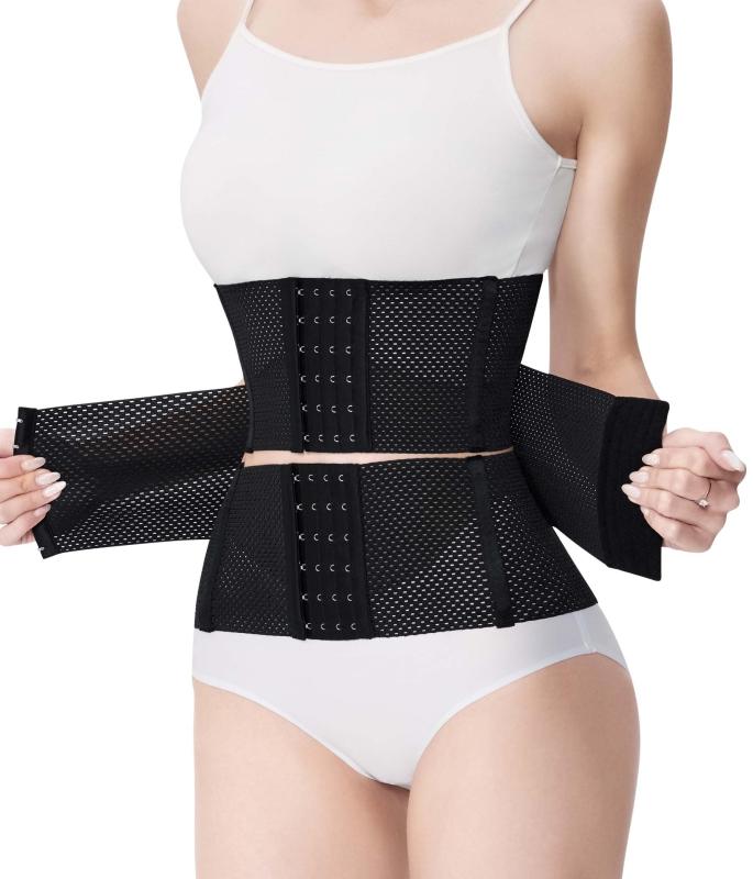 [Sawaiko] ウエスト 腰痛 コルセット 腹巻き 夏用 レディース 補正下着 お腹ベルト引き締め 二重加圧 調節可能 四段フック ウエストニッパー 夏