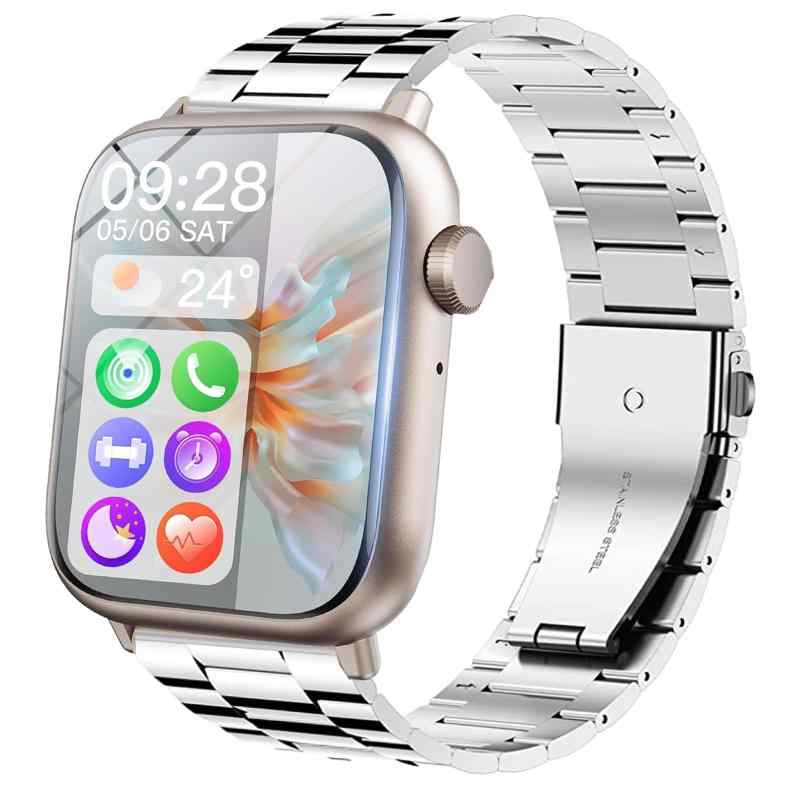 [Lamshaw] for LOVAME G89 スマートウォッチ バンド,ステンレス製 メタル ベルト 金属交換バンド 時計ストラップ 長さ調整器具付き 対応 LOVAME G89 ‎1.85 インチ スマートウォッチ【 対応機種】：LO...