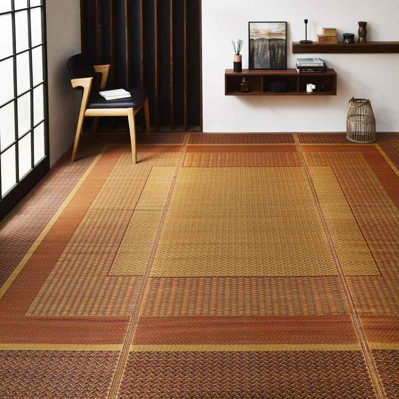 イケヒコ い草 花ござ DXランクス総色 日本製 裏 不織布