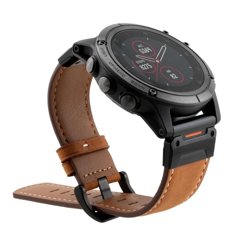 22mm 26mm クイックフィット 本革 腕時計バンド に適合するGarmin Fenix 8 / epix Pro/Instinct 3 / Fenix 7 / 6 / 5, レトロクラシックソフトリストベルト用のガーミンEnduro/Tactix