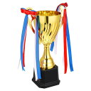 STOBOK トロフィー カップ 優勝カップ 賞品 ゴールド 金属製 コンテスト 表彰 賞品 リボン付き ご褒美 誕生日 プレゼント サッカー 野球 運動会 ゲ...