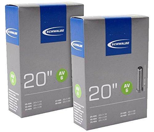 SCHWALBE(シュワルベ) 20×1.10/1.50(28/40-406)チューブ AV6 米式 2本セット [並行輸入品]