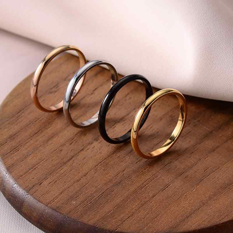 Rakuten - 指輪 ペア リング ステンレス チタンスチール ローズゴールド 18K シンプル 光沢 ファッション 日常使い 耐久性 軽量 アレルギー対応 モダン デザイン