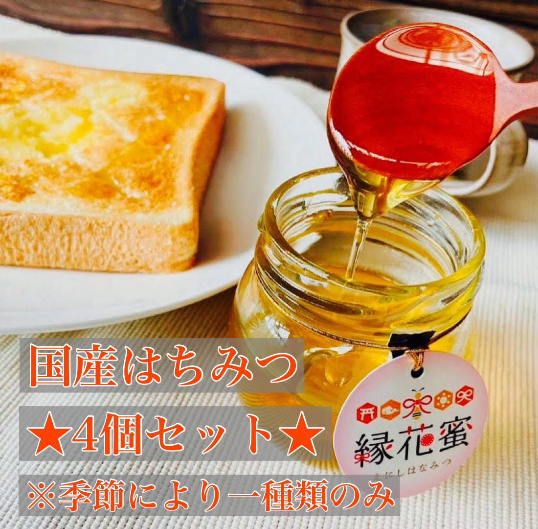 はちみつ ハチミツ 蜂蜜 純粋はちみつ 国産 百花はちみつ 百花蜂蜜 縁花蜜 百花蜜 110g 4個セット おいしい 甘味料 国産はちみつ 非加熱 国産ハチミツ セット 国産蜂蜜 食べ比べ 純粋ハチミツ 食べ比べセット 純粋蜂蜜 お取り寄せ まろやか コク 絶品 養蜂場 送料無料のサムネイル