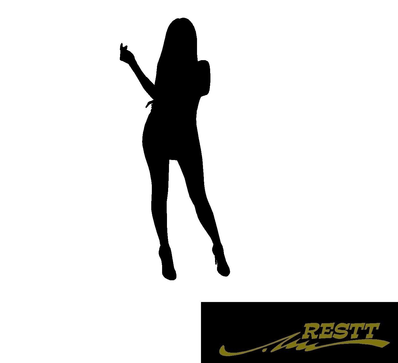 セクシーギャル　シルエット　ver.27　カッティングステッカー　小サイズ