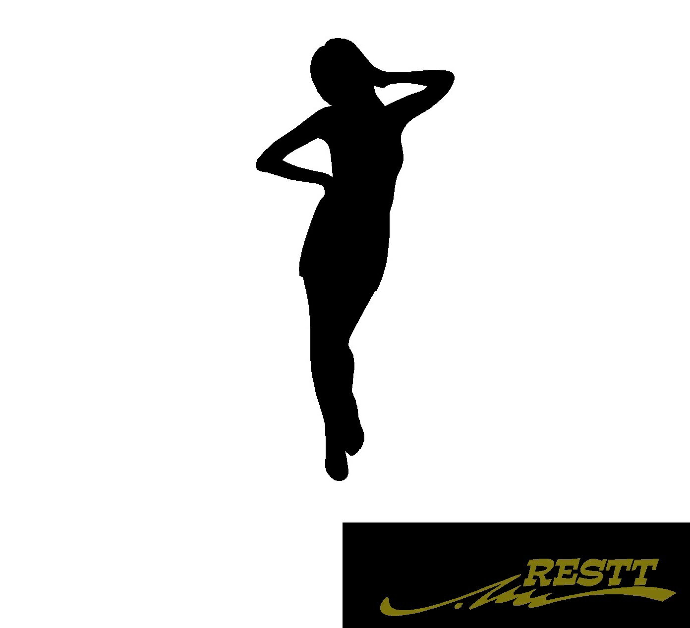 セクシーギャル　シルエット　ver.15　カッティングステッカー　小サイズ