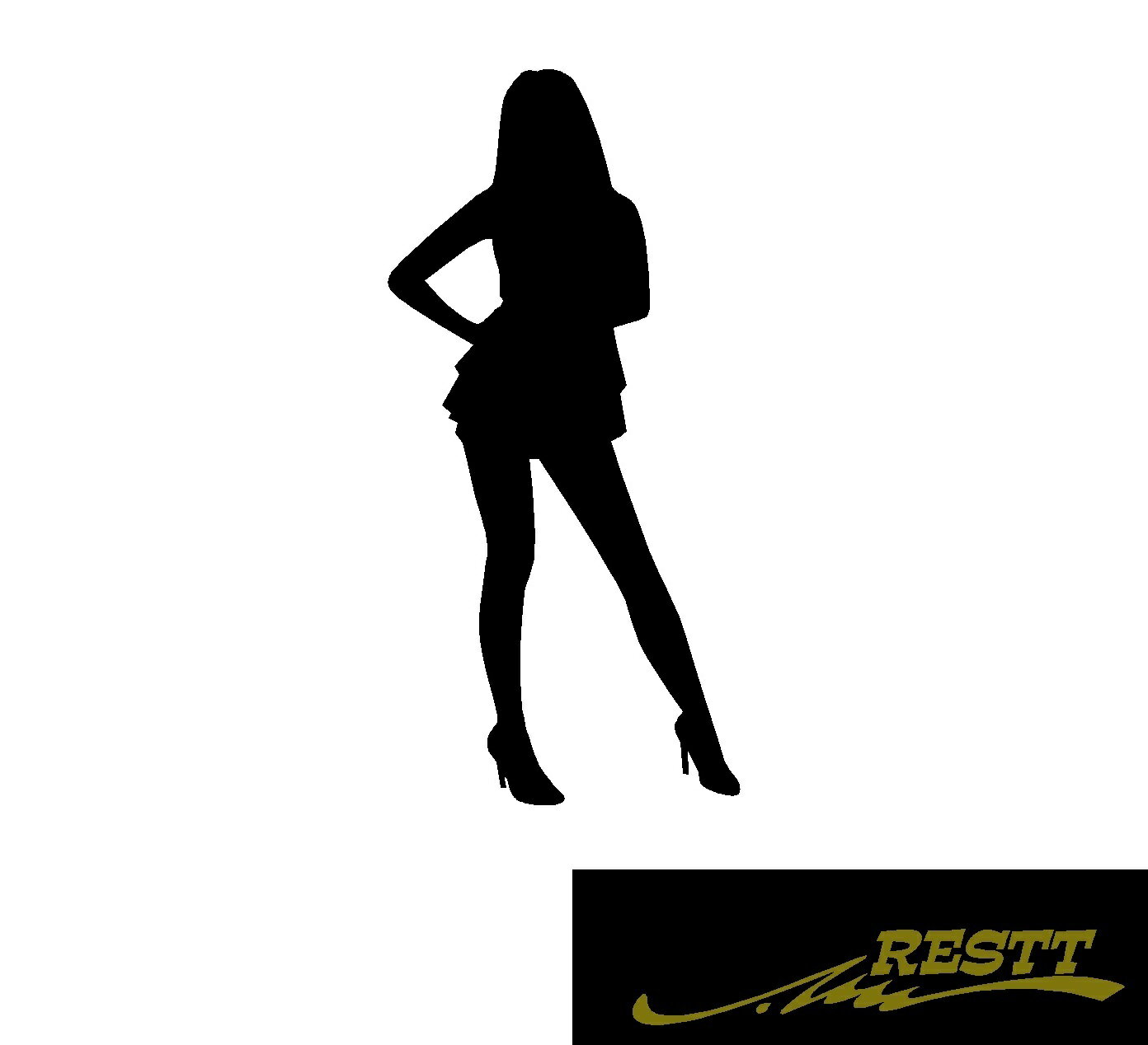Rakuten - セクシーギャル　シルエット　ver.7　カッティングステッカー　小サイズ