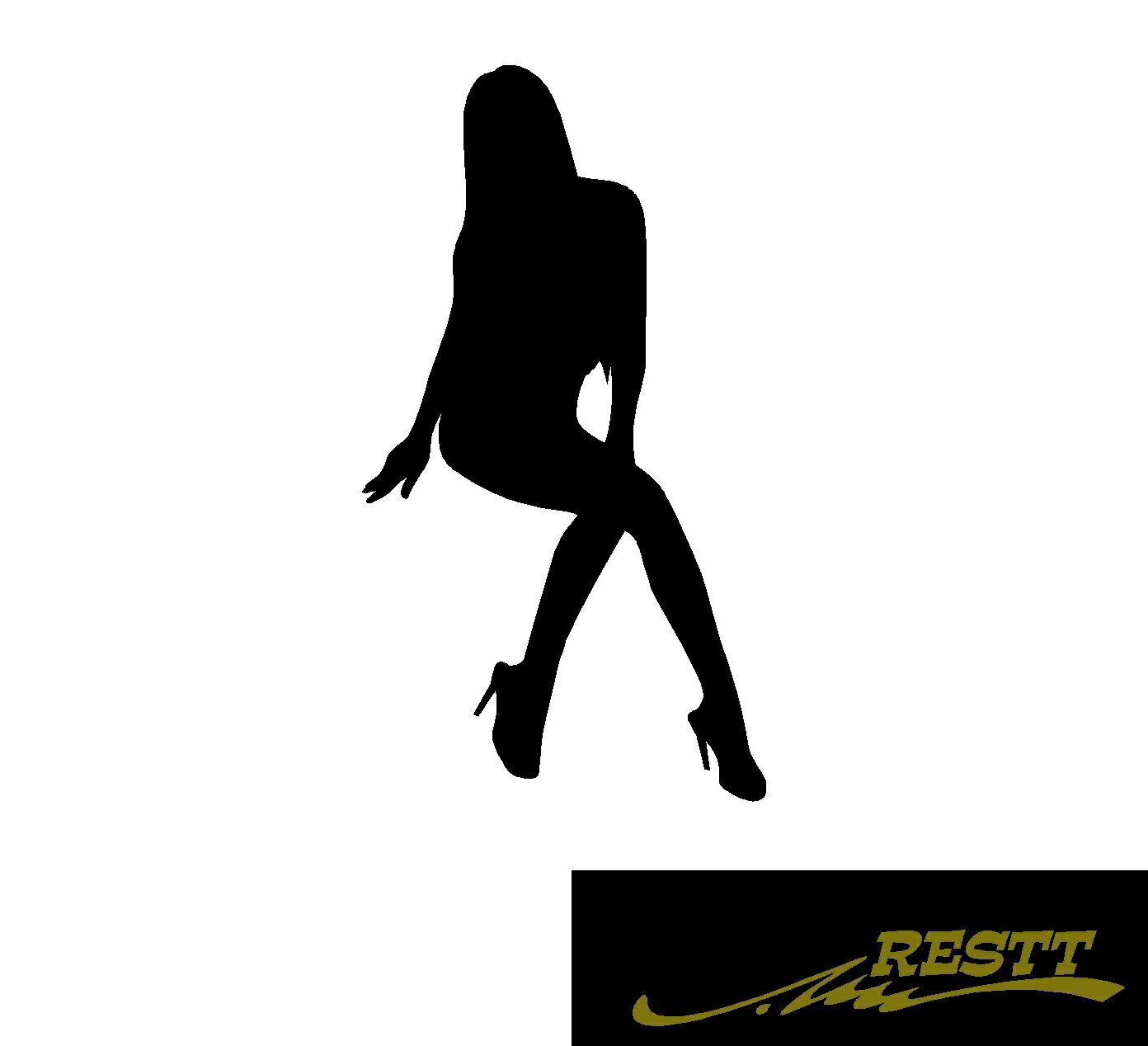 Rakuten - セクシーギャル　シルエット　ver.3　カッティングステッカー　小サイズ