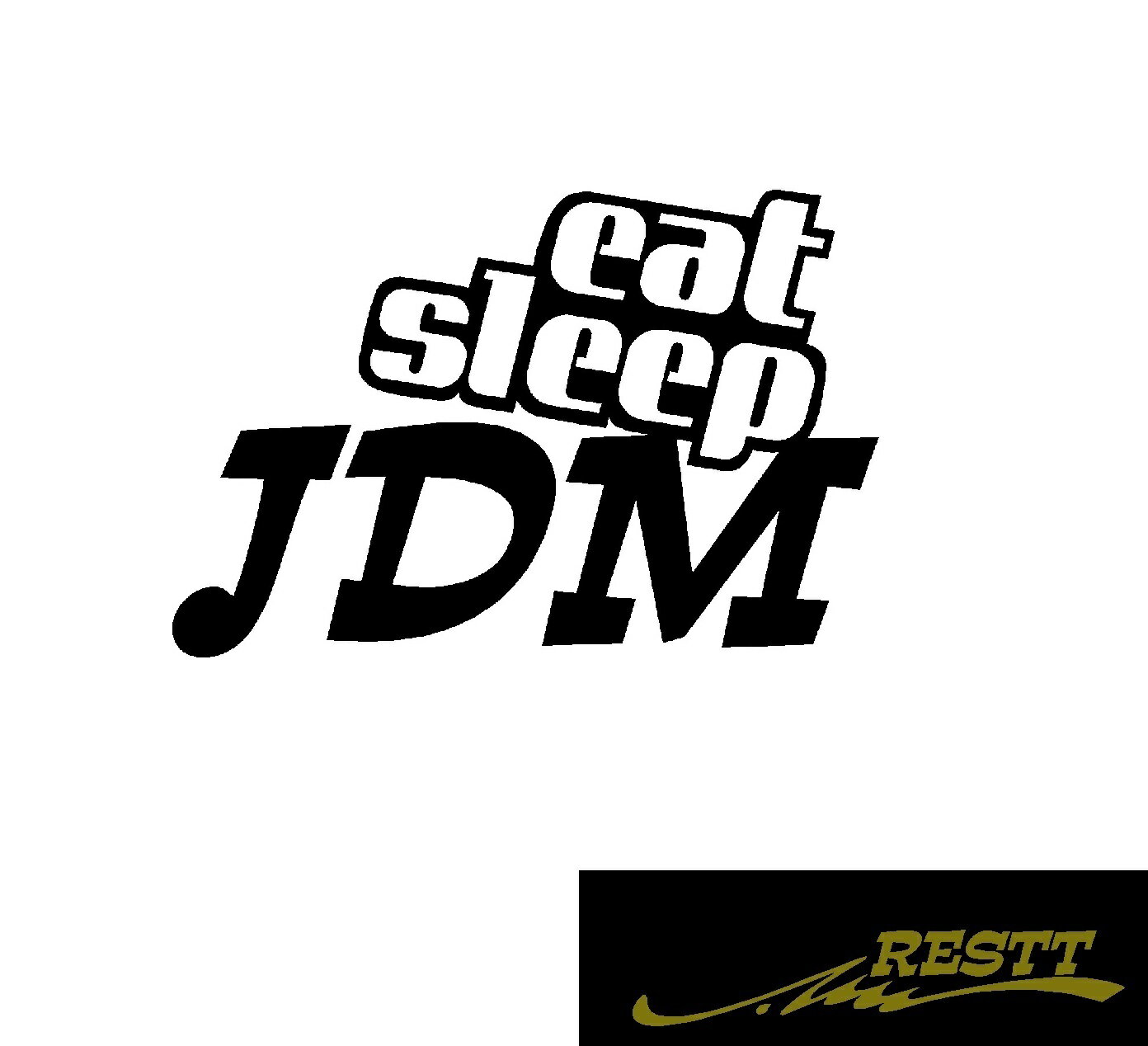Rakuten - eat sleep JDM　ロゴ　カッティングステッカー　小サイズ