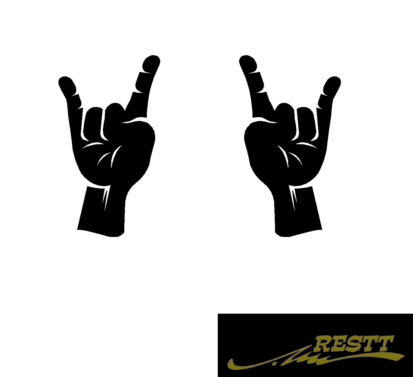 デビルサイン　ロゴ　イラスト　小サイズ　カッティングステッカー　2枚1セット　かっこいい　デザイン　個性派　ドレスアップ　車　バイク　ドレスアップ　スポコン　カスタム　煽り運転　対策　交通　安全　運転　トラック　ドライバー