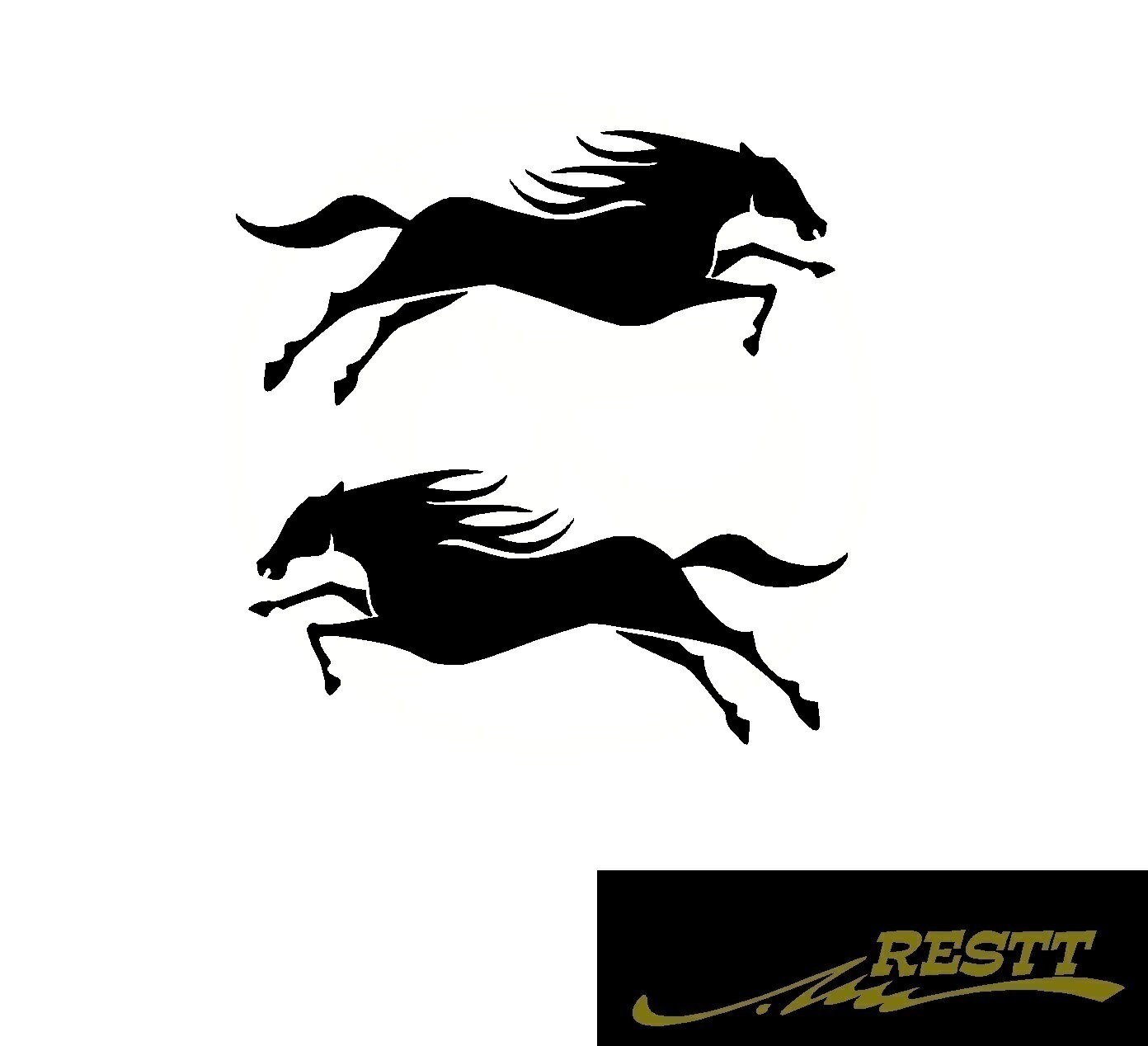 馬　シルエット　ロゴ　カッティングステッカー　小サイズ　2枚1組　うま　ウマ　かっこいい　おしゃれ　デザイン　車　バイク　ヘルメット　JDM　USDM