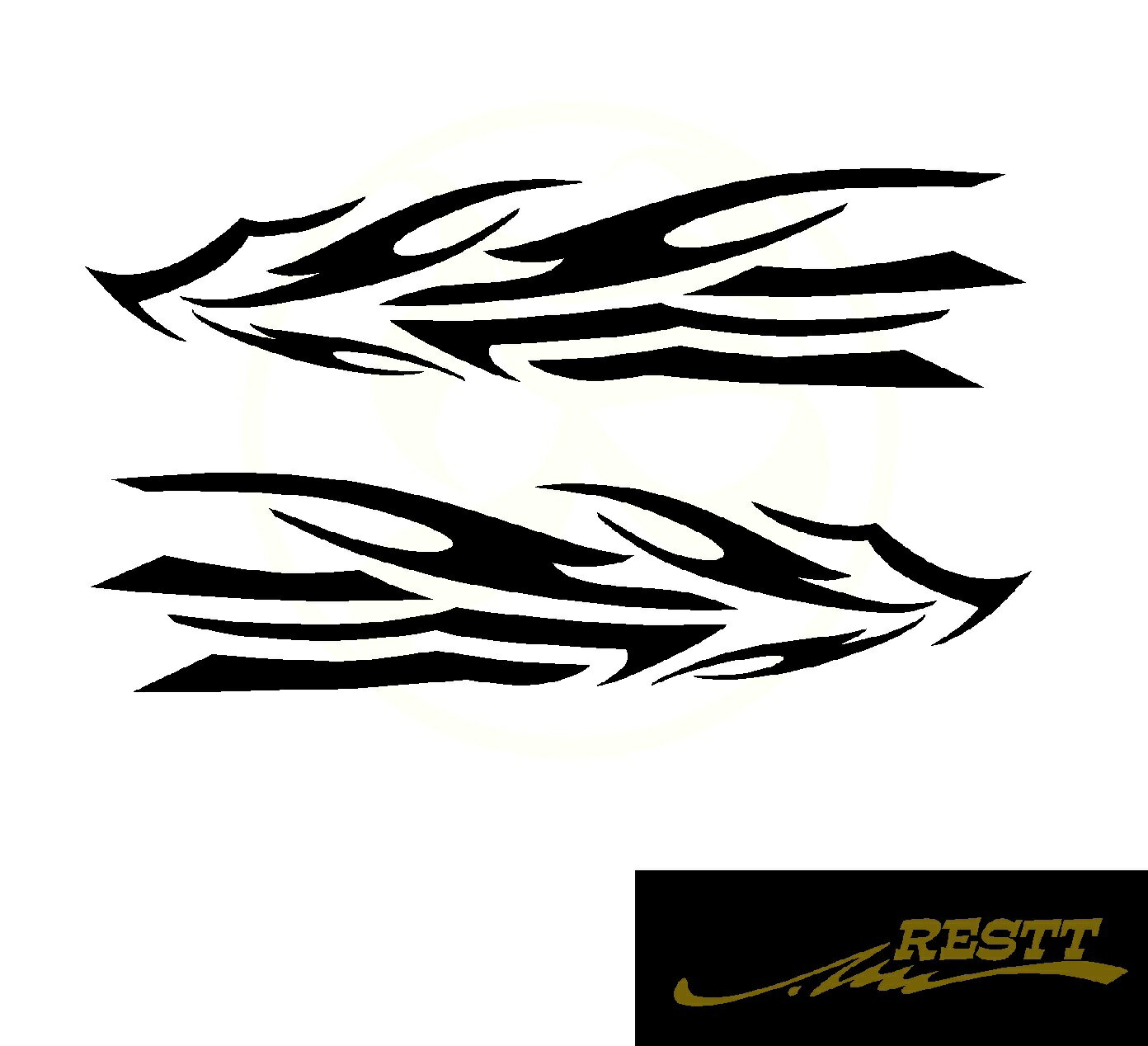 ファイヤーパターン　バイナル　ロゴ　カッティングステッカー　ver.54　大サイズ　ドレスアップ　スポーツカー　かっこいい　おしゃれ　JDM　USDM(2.0)