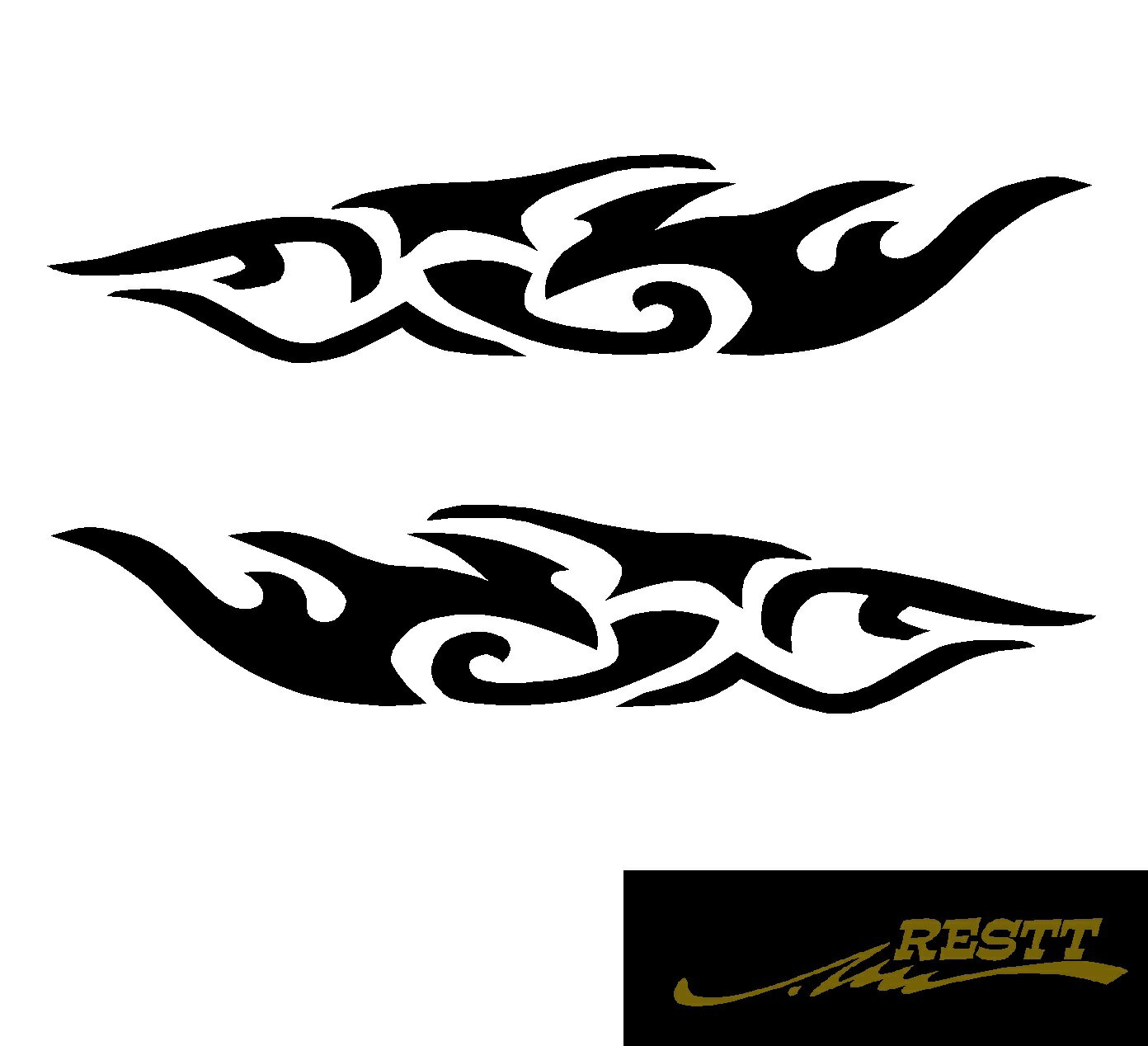 ファイヤーパターン　バイナル　ロゴ　カッティングステッカー　ver.70　小サイズ　ドレスアップ　スポーツカー　かっこいい　おしゃれ　JDM　USDM　バイク　ヘルメット　タンク　カウル　サイド　フェンダー