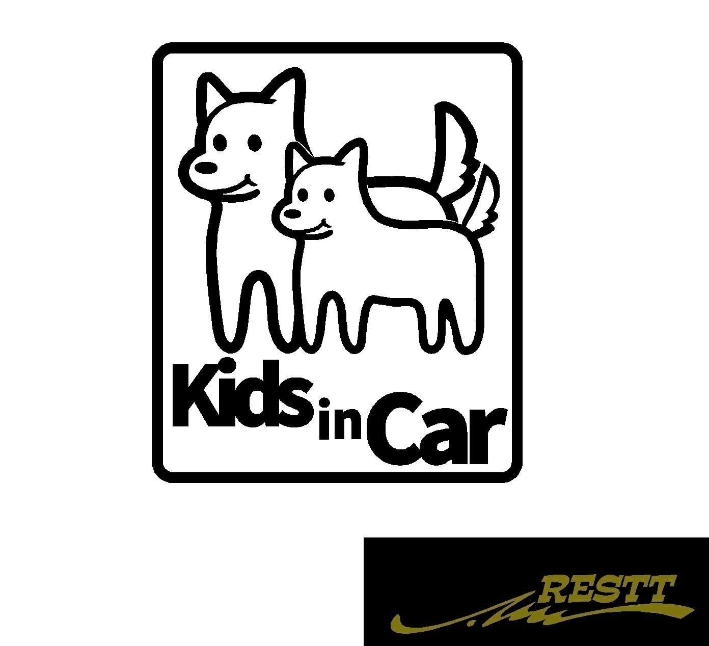 楽天RESTT　楽天市場店キッズインカー　犬　ver.2　ベビーインカー　こどもが乗ってます　たまに孫が乗ってます　カッティングステッカー　選べる4種類　Kids in Car Baby in Car 出産祝い　救助　自動車用　マタニティ　かわいい　おしゃれ　デザイン　煽り運転　対策