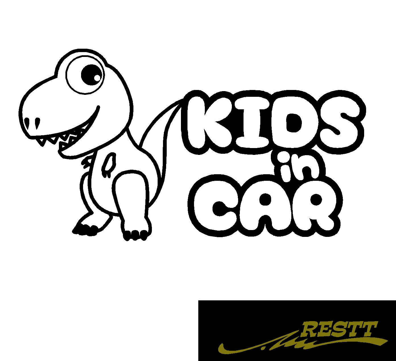 Rakuten - キッズインカー　ver.恐竜　カッティングステッカー
