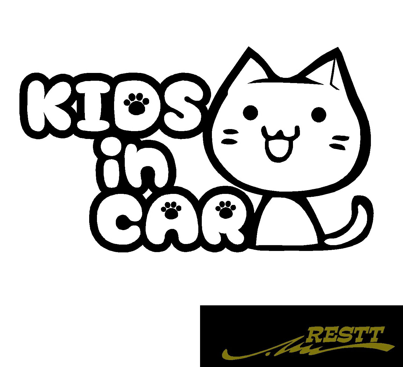 Rakuten - キッズインカー　ver.猫　カッティングステッカー