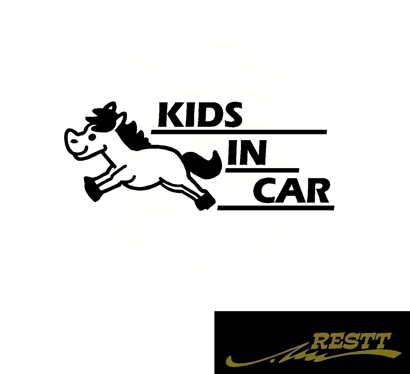 Rakuten - キッズインカー　馬　カッティングステッカー　小サイズ　キッズインカー　ベビーインカー　GRANDCHILD　孫　選べる3種類　うま　ウマ　ホース　Kids in Car Baby in Car 出産祝い　救助　自動車用　マタニティ　かわいい　おしゃれ　煽り運転　対策