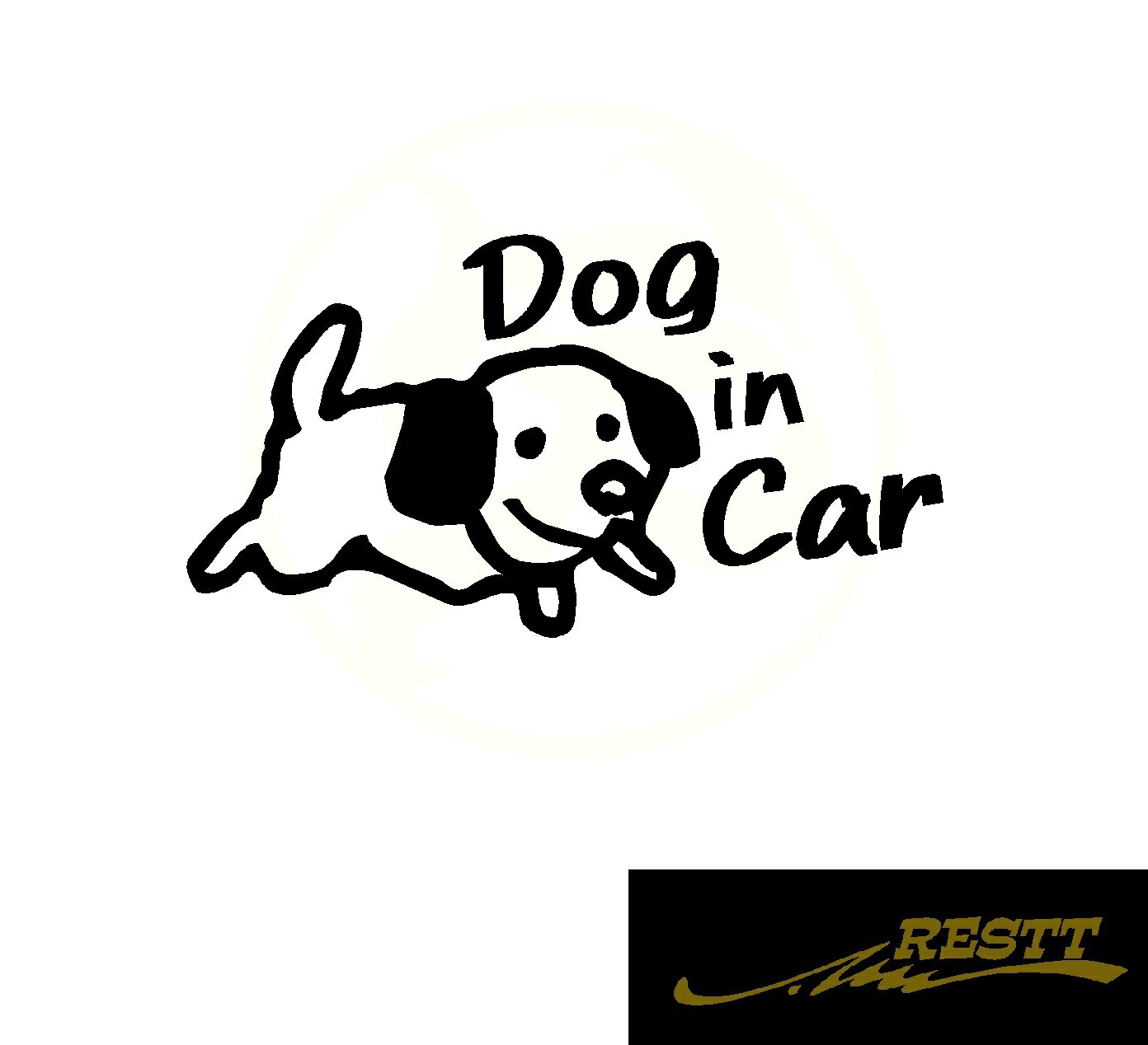 Rakuten - ドッグインカー　イラスト　ロゴ　カッティングステッカー　中サイズ　救助　自動車用　かわいい　おしゃれ　煽り運転　対策　安全運転　のってます　愛犬　イヌ　犬好き必見　アイテム　ドッグラン