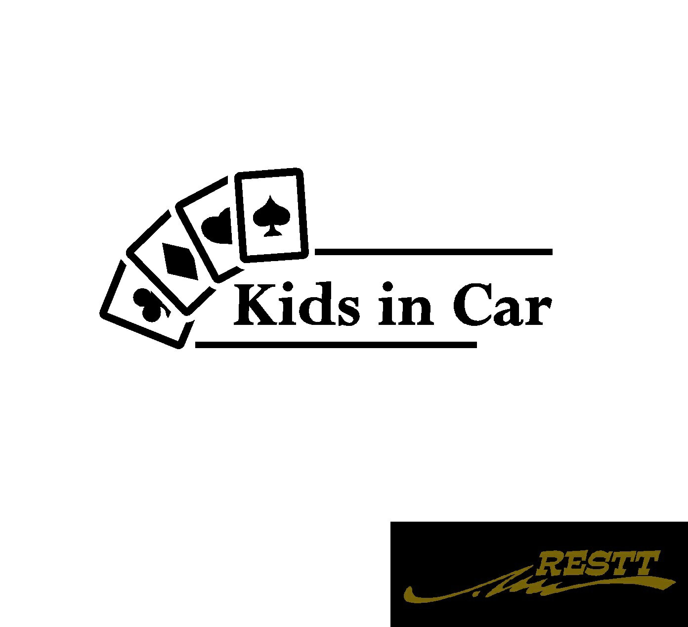 楽天RESTT　楽天市場店キッズインカー　トランプ　イラスト　ロゴ　カッティングステッカー　中サイズ　選べる3種類　Kids in Car　Baby in Car　Grandchild in Car　ベビーインカー　まごがのってます　 出産祝い　救助　自動車用　マタニティ　かわいい　おしゃれ　煽り運転　対策　安全運転