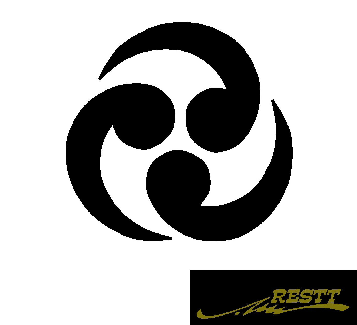 三つ巴　ロゴ　カッティングステッカー