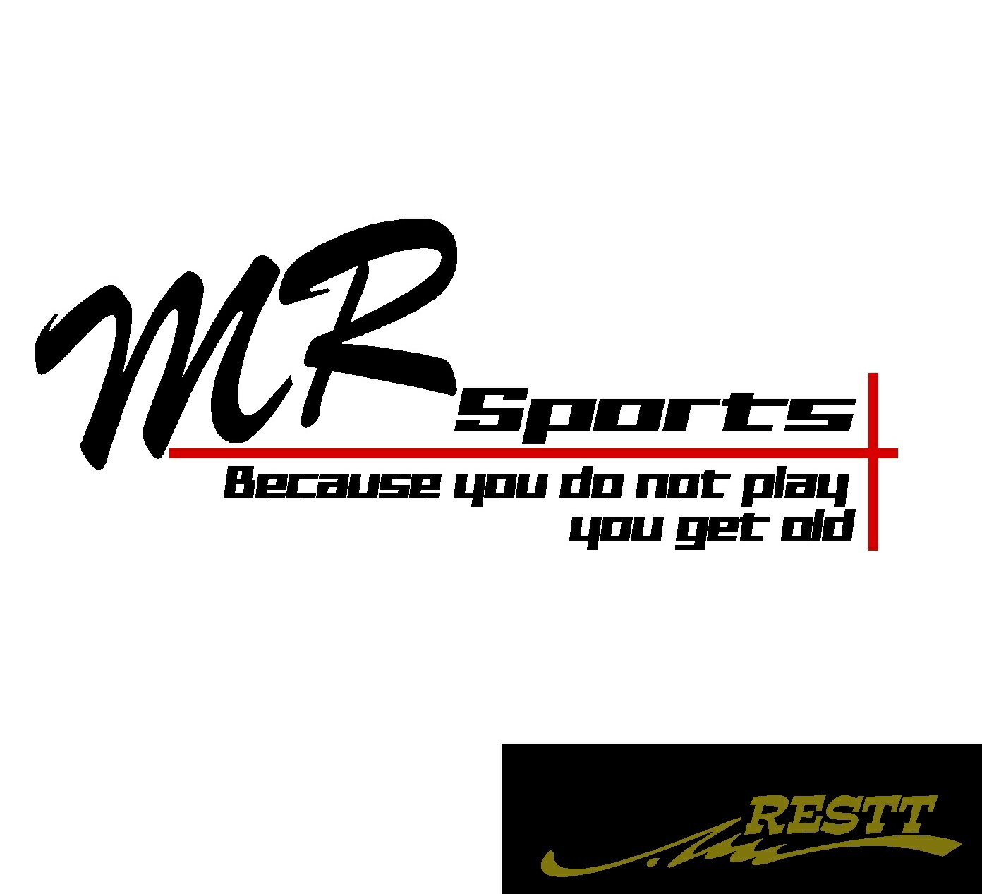 MR　スポーツ　ロゴ　2色　カッティングステッカー　小サイズ