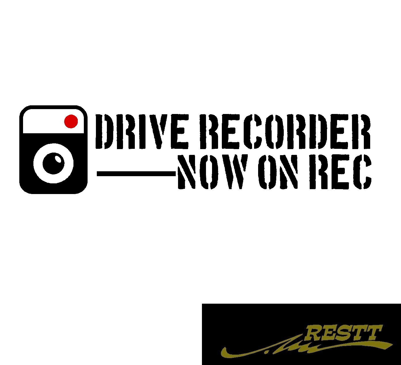 ドライブレコーダー　録画中　カメラデザインver.1　2色　ロゴ　カッティングステッカー　小サイズ