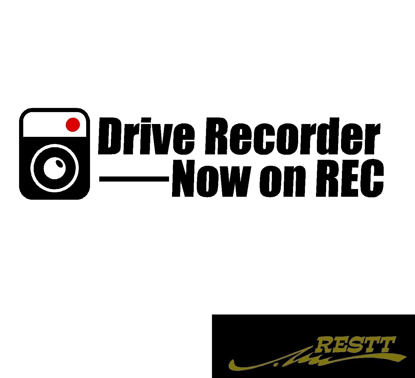 ドライブレコーダー　録画中　カメラデザインver.2　2色　ロゴ　カッティングステッカー　小サイズ