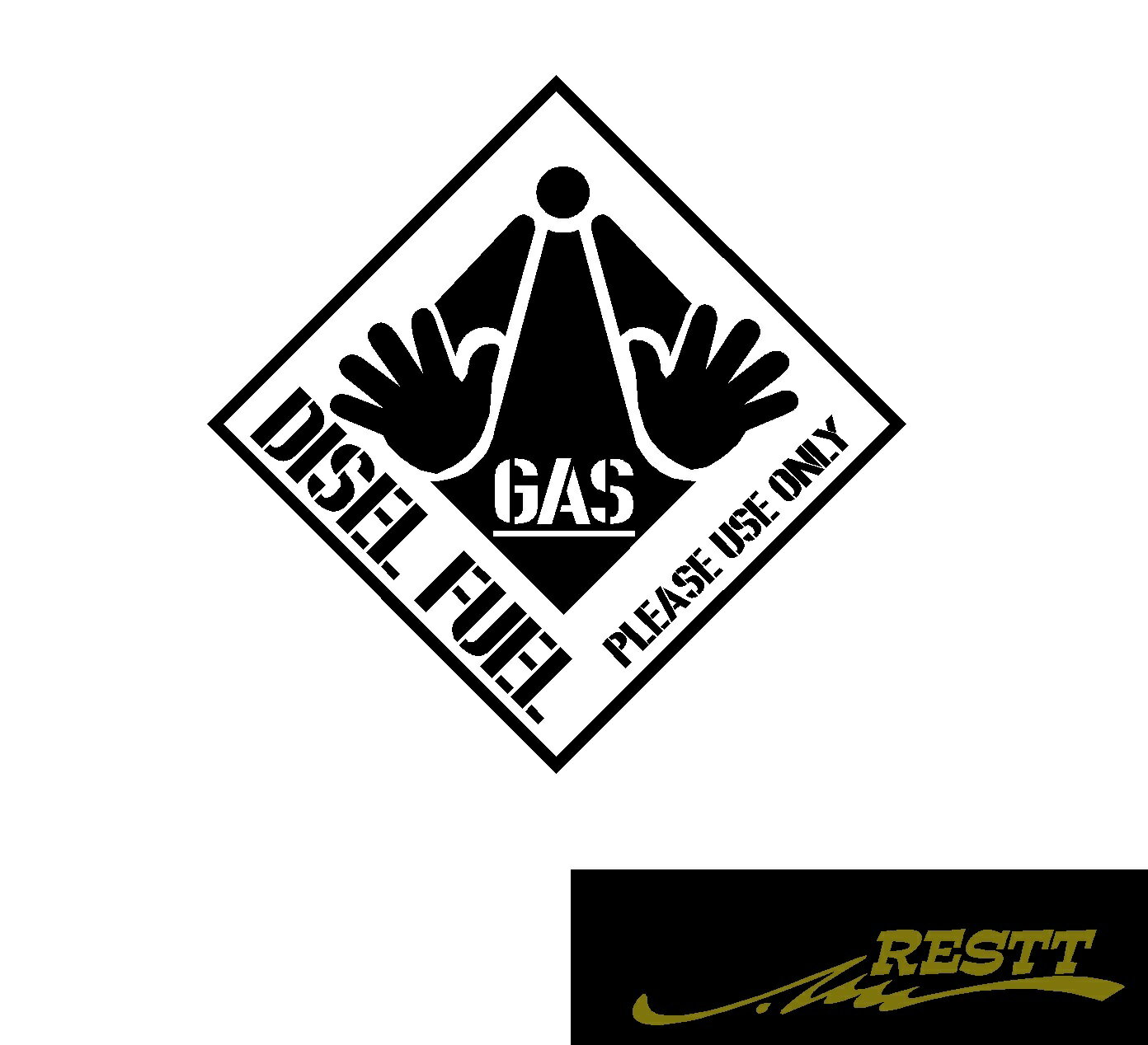 ディーゼル専用　ロゴ　カッティングステッカーver.3　大サイズ