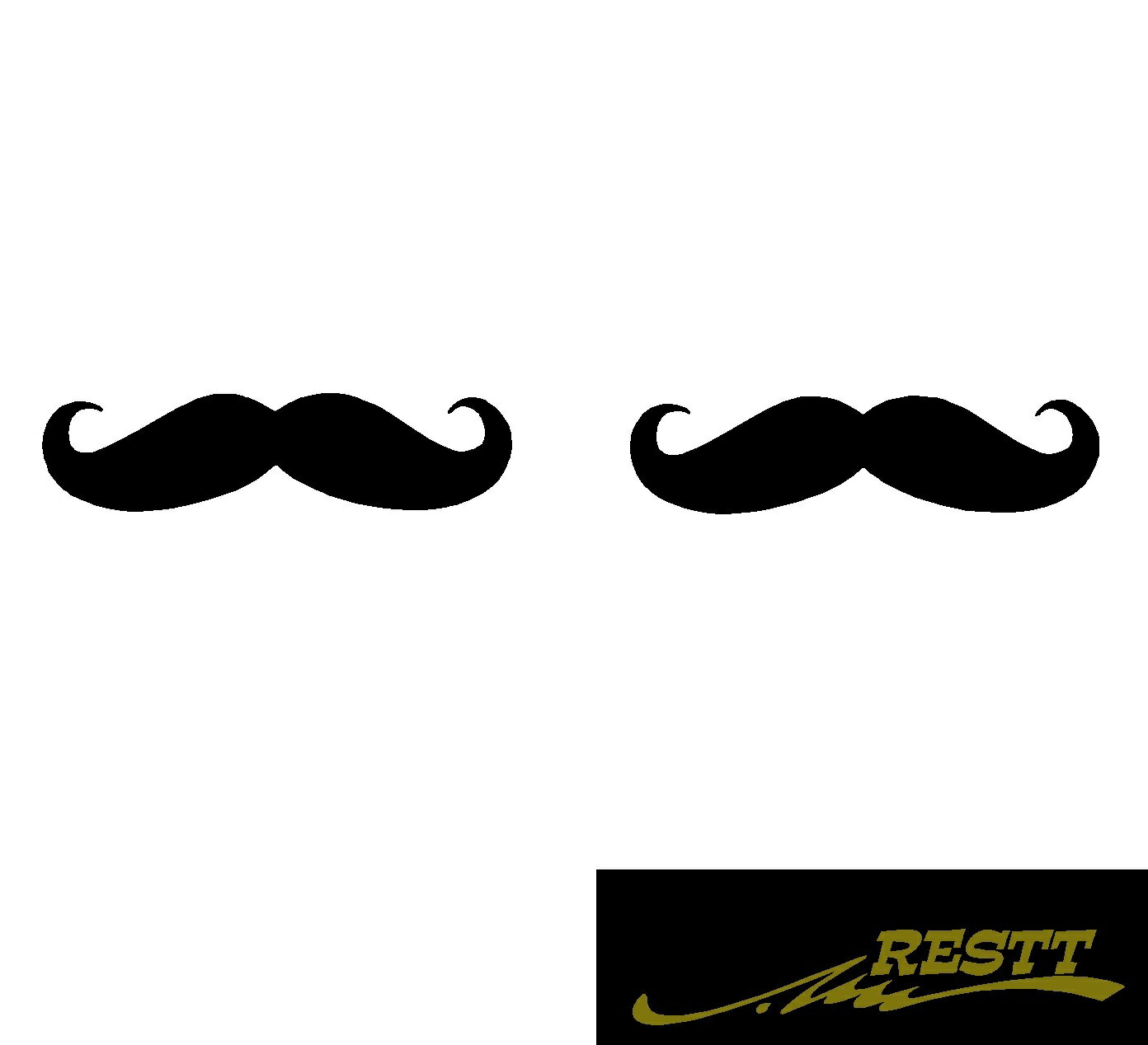 ヒゲ　ロゴ　カッティングステッカー　中サイズ　2枚1セット