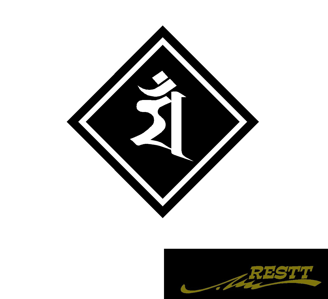 Rakuten - 干支　梵字　卯　うさぎ　ロゴ　カッティングステッカー　中サイズ