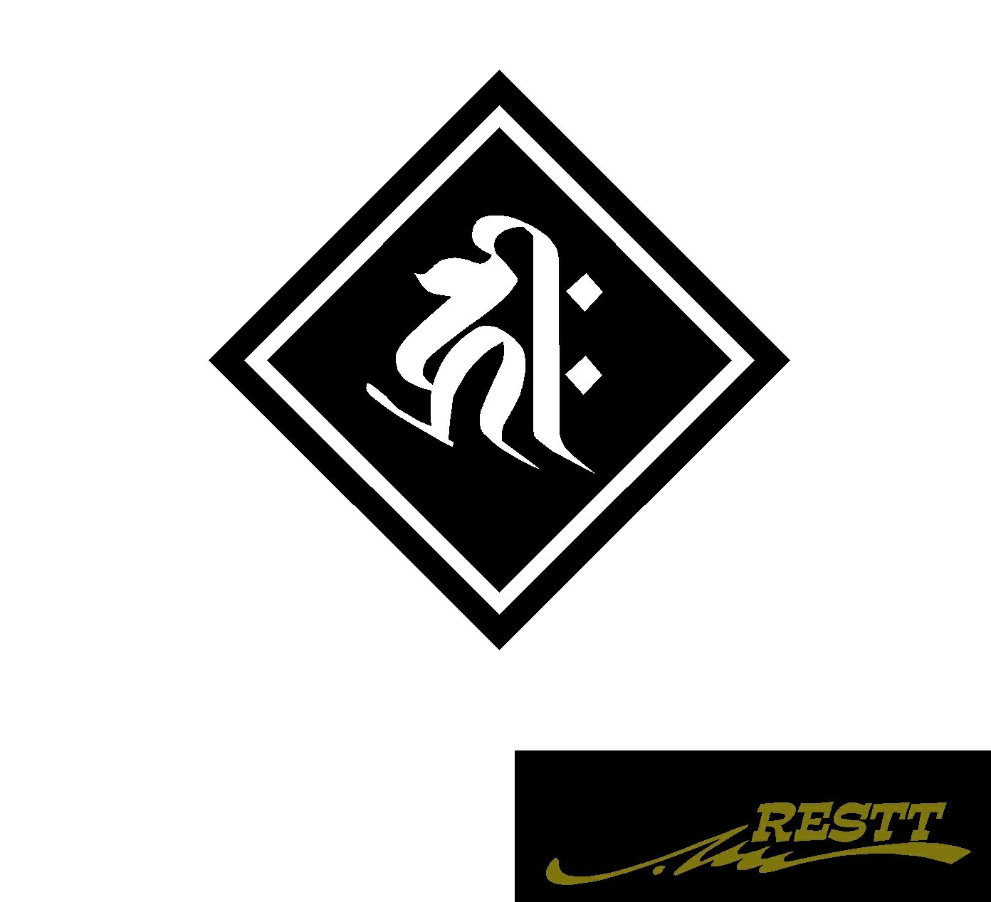 干支 梵字 戌・亥・子 ねずみ いぬ いのしし ロゴ カッティングステッカー 小サイズ