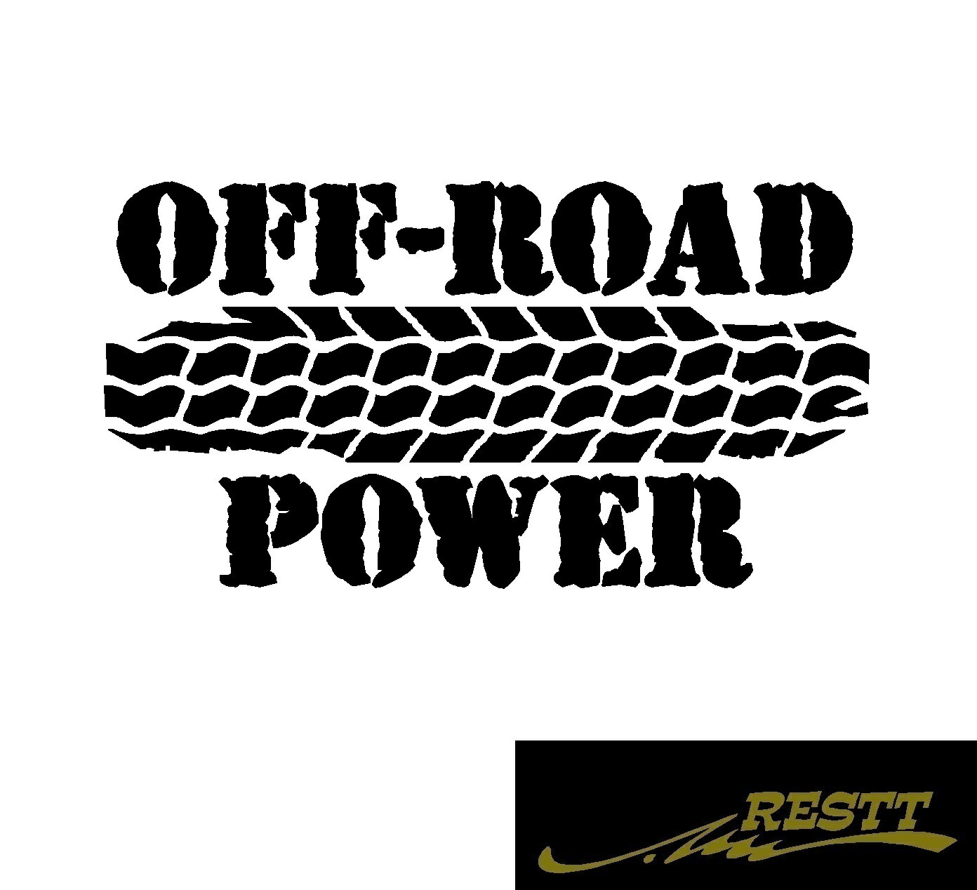 オフロード　パワー　ロゴ　カッティングステッカー　小サイズ　JDM　USDM　クロスカントリー　クロカン　ドレスアップ　林道　オフ車　タイヤ痕