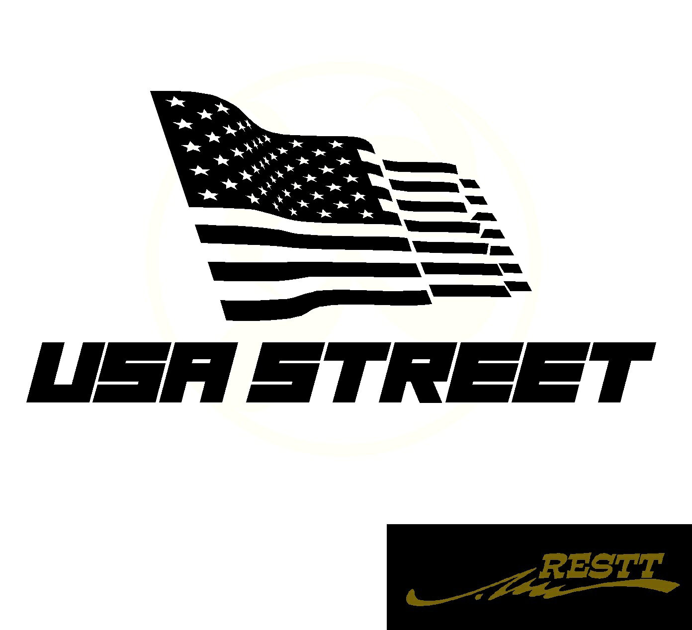 USA ストリート ロゴ 特大サイズ カッティングステッカー 文字 ステッカー ドレスアップ おしゃれ 面白い デザイン 車 バイク スポコン カスタマイズ ドリ車 ドライブ トラック 国旗 アメリカ アメリカン 星