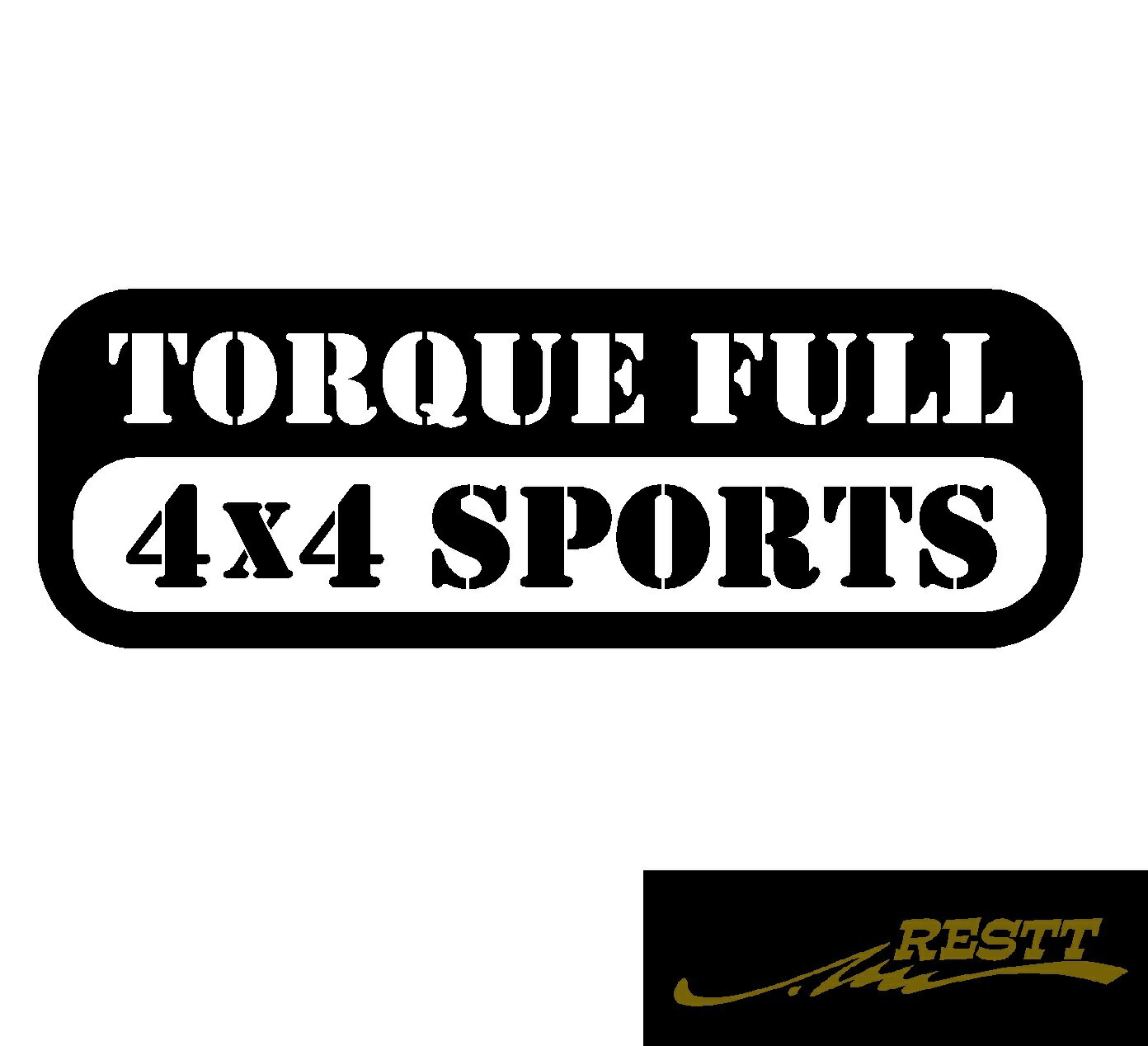 Rakuten - トルクフル　4×4　スポーツ　ロゴ　カッティングステッカー　小サイズ　ドレスアップ　かっこいい　おしゃれ　車　アピール　スポコン　オフロード　悪路　林道　山　クロカン　クロスカントリー