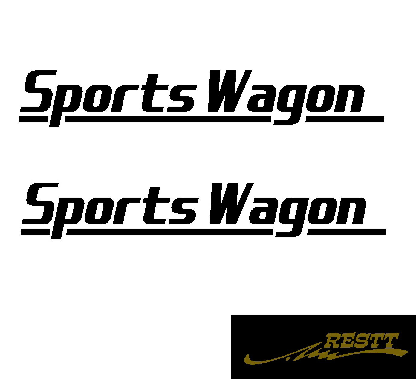 スポーツワゴン　ロゴ　カッティングステッカー　特大サイズ　2枚1セット　カスタム　ドレスアップ　お..