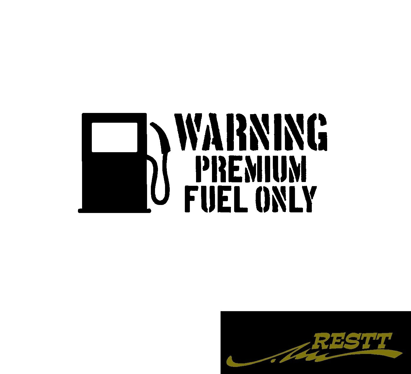 ワーニング　ハイオク専用　ロゴ　カッティングステッカー　大サイズ　自動車　バイク　ステッカー　ミリタリー系　おしゃれ　かっこいい(2.0)