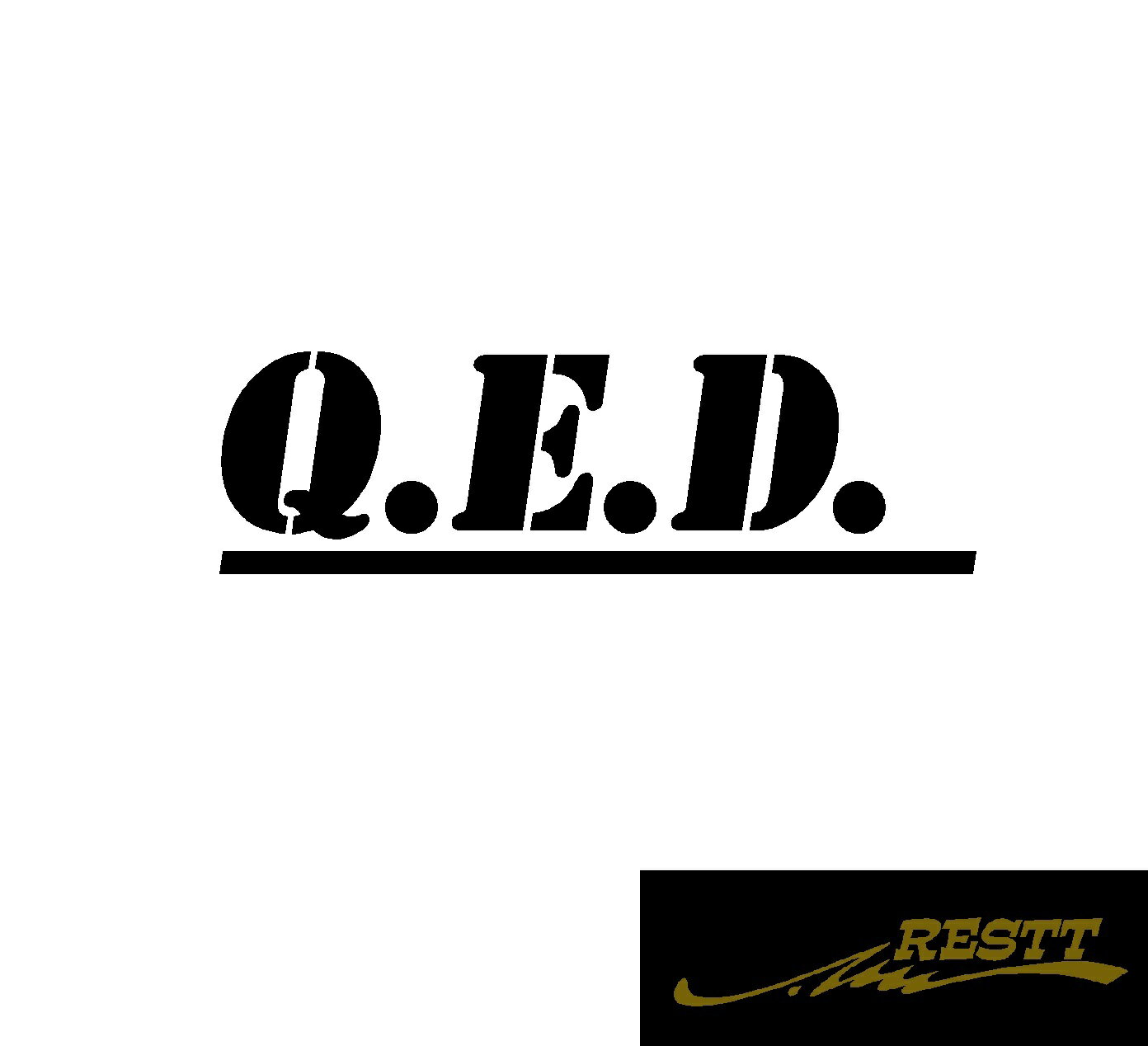Rakuten - Q.E.D.　ロゴ　文字　カッティングステッカー　大サイズ　自動車　バイク　スポコン　スポーツカー　かっこいい　文章　デザイン　証明　終了