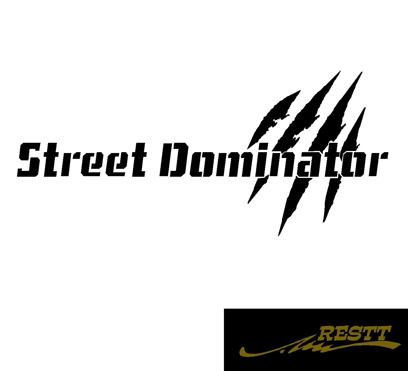 Rakuten - Street Dominator　ロゴ　文字　カッティングステッカー　小サイズ　自動車　バイク　かっこいい　デザイン　公道　ストリート