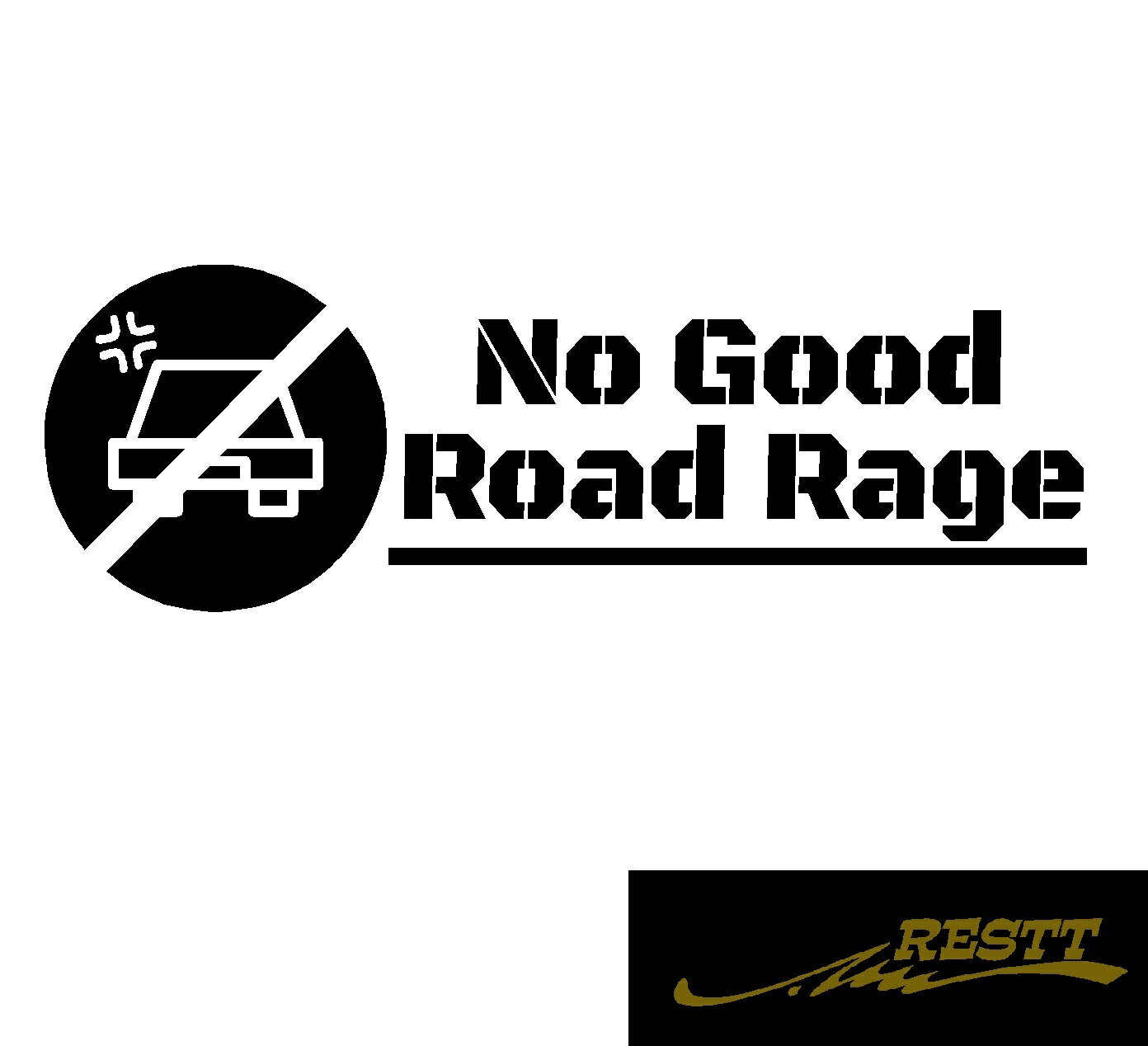 No Good Road Rage　ロゴ　文字　カッティングステッカー　中サイズ　デザイン　ノーグッド　ロードレイジ　自動車　バイク　ステッカー　リアガラス　煽り運転　対策　ドラレコと一緒に