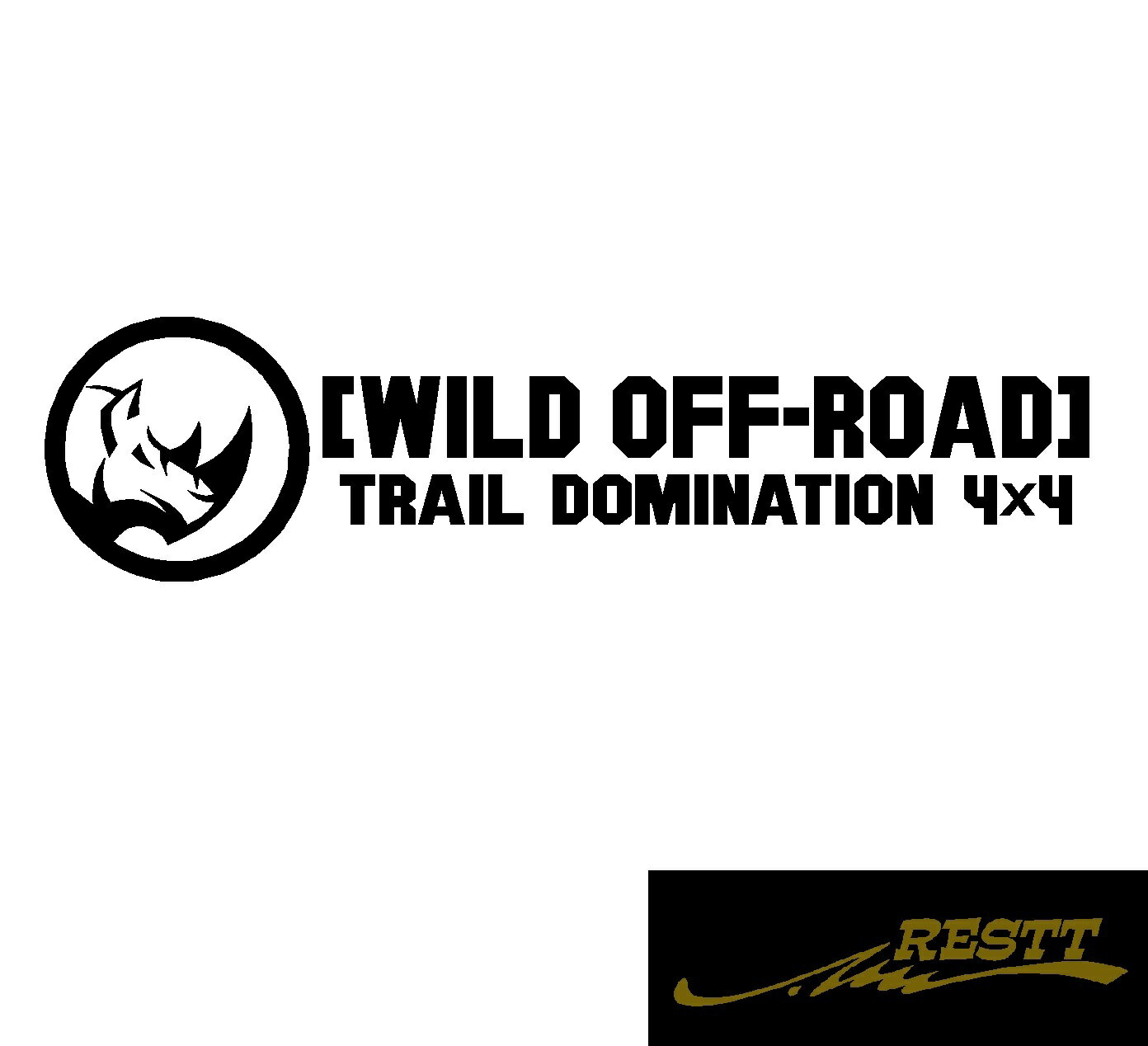 WILD OFF-ROAD Trail Domination 4×4　サイ　ロゴ　ver.1　文字　イラスト　カッティングステッカー　小サイズ　車　ステッカー　かっこいい　ステッカー　かわいい　デザイン　自動車　バイク　ステッカー　リアガラス　個性派　アピール